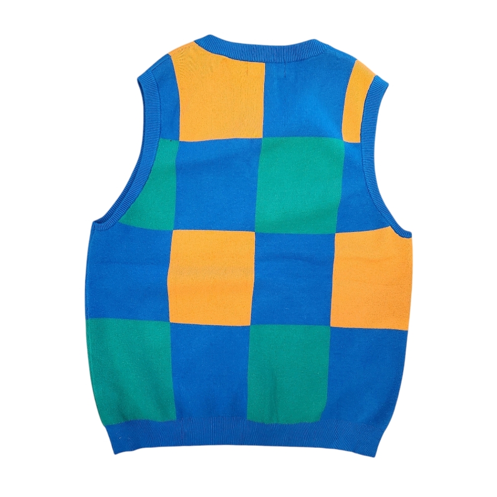 Bershka Mens checkered sweater vest sz M - Picture 3 of 6